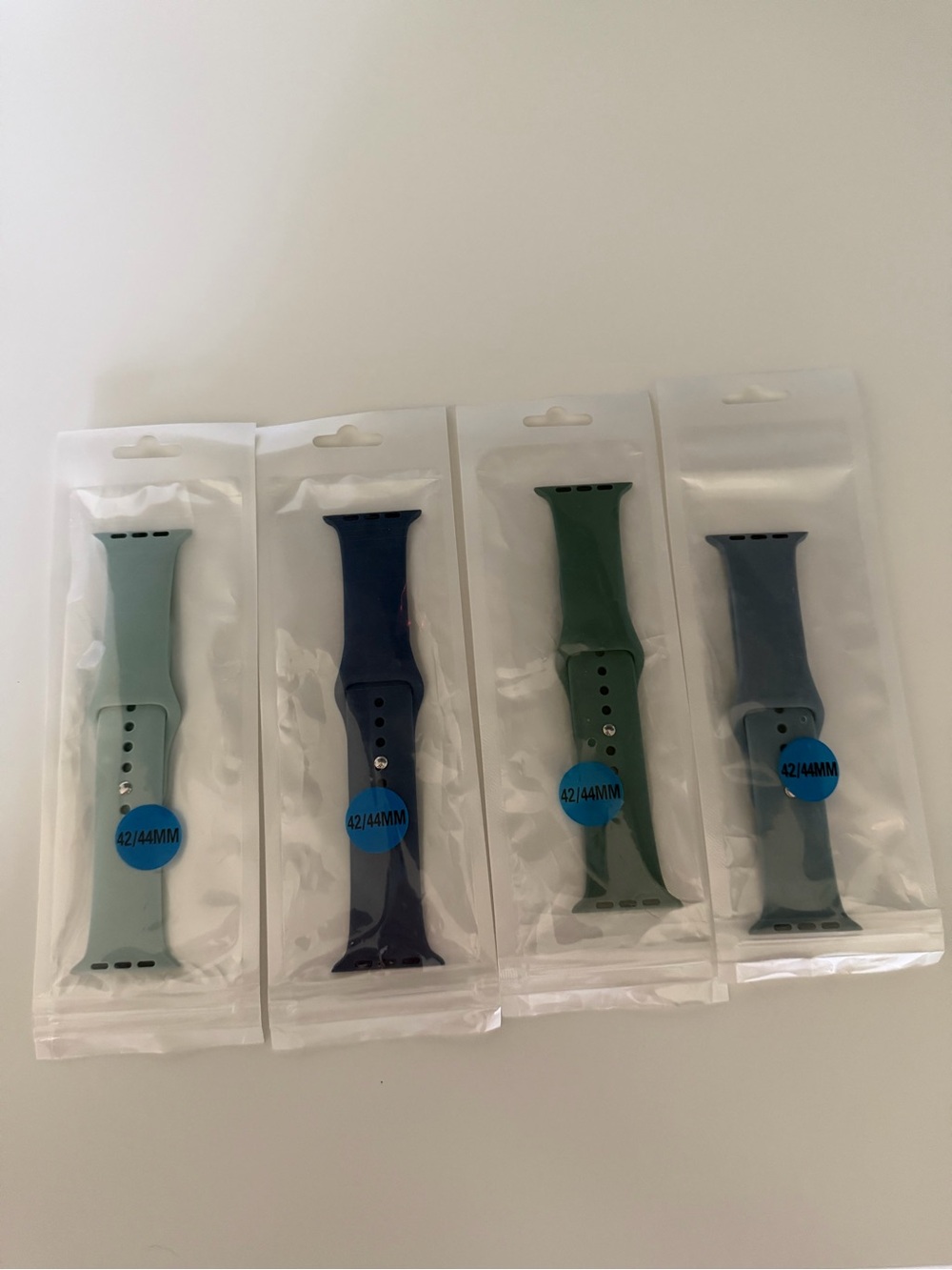 Replacement Silicone Watch Bands for 42/44mm - Green, Blue, Navy, Teal